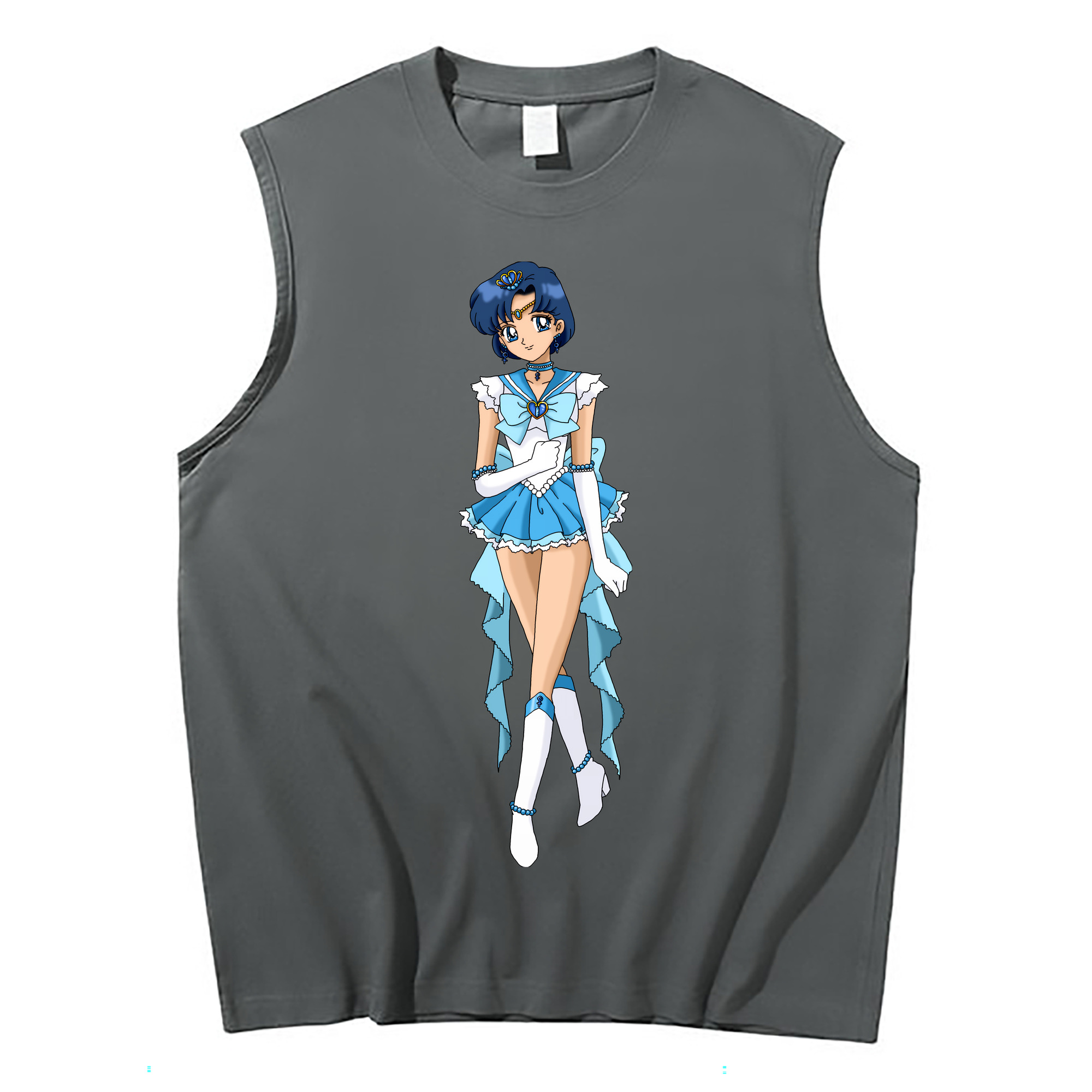 （画像用） 美少女戦士セーラームーン 水野 亜美 みずの あみ Sailor Moon Mizuno Ami コットン100％タンクトップ（フロントプリント）